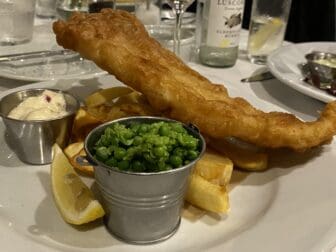 the Fish and Chips of The Cary Arms, the restaurant in Torquay in southwest England