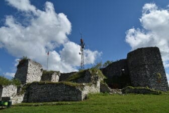 remain of a castle on top of the hill in Berat, Albania