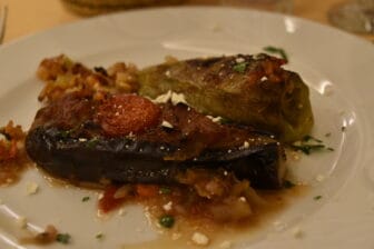 dinner at Grand White City Hotel , a hotel in Berat in Albania