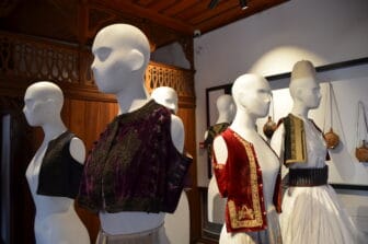 traditional costumes displayed in the ethnographic museum in Gjirokaster, Albania