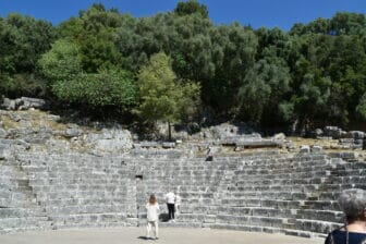 the Roman theatre in Butrint ruins in Albania