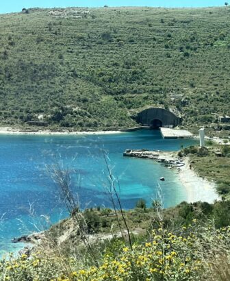 where the submarine was secretly kept along the coast of Albanian Riviera