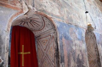 inside the church of St. Mary Monastery in Dhermi village in Albanian Riviera