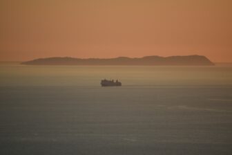 the sunset in Saranda, Albania