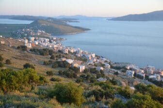 the view towards Butrint seen from the hill of Lekursi in Saranda, Albania