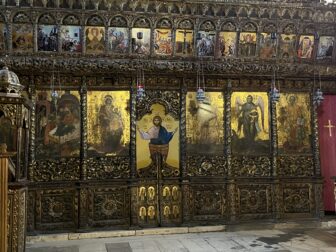 the iconostasis of the church of Ardenica Monastery in Albania