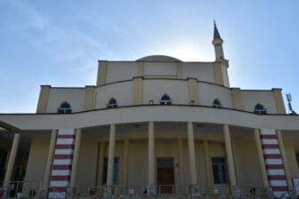 a mosque on the main square in Durres in Albania