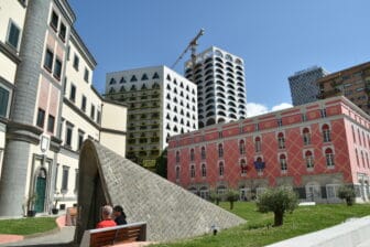 the area of government offices in Tirana, Albania 