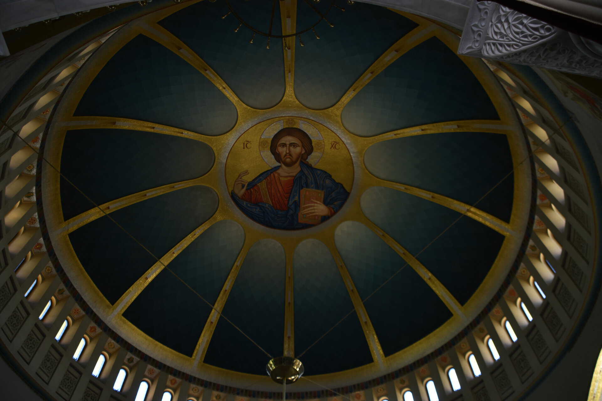 the ceiling of the new cathedral in Tirana, Albania