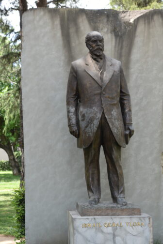 the statue of Ismail Qemali in Tirana, Albania