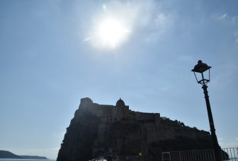 Castello Aragonese d'Ischia seen from ischia Ponte on Ischia island in Italy