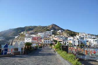 the causeway and the town of Sant'Angelo on Ischia island in Italy