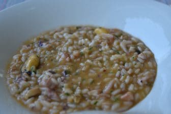 Risotto Mare at Il Saturnino, an upmarket restaurant in Forio on Ischia island in Italy