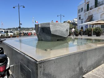 the fountain designed by a Japanese architect in Forio on Ischia island, Italy