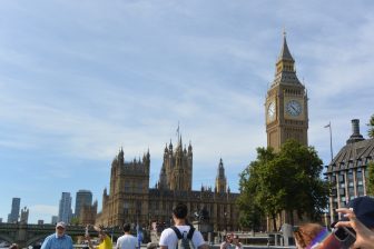 the Big Ben seen from the sightseeing boat on Thames in London