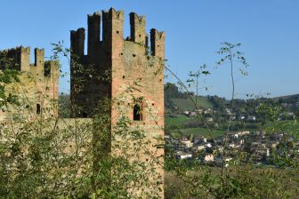 ruin of Rocca Viscontea Castle in Castell'Arquato in Italy