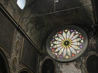 the rose window of Duomo of Monza in northern Italy, which was founded by Theodolinda