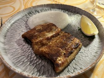 the eel dish at Osteria Del Teatro Dai Do' Fradei, arestaurant in Chioggia, Italy