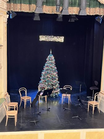 the stage of Teatro Gerolamo in Milan, Italy