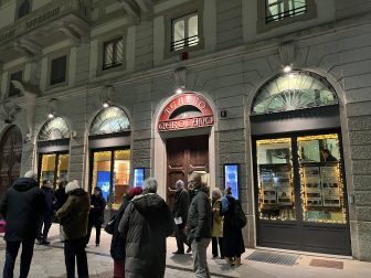 the entrance of Teatro Gerolamo in Milan, Italy