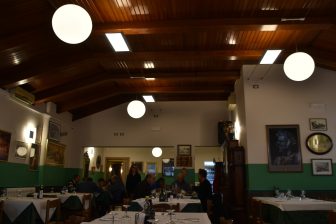 inside Ai Pescatori, a restaurant on Pellestrina, an island in Italy 