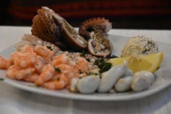 antipasto misto of Ai Pescatori, a restaurant on Pellestrina, an island in Italy