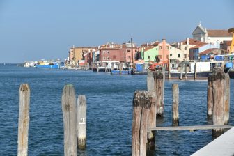 the town of Pellestrina in Italy seen from afar 