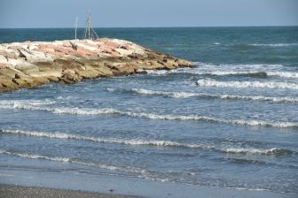 beach on the other side on Pellestrina, an island in Italy 