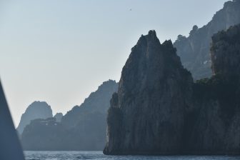 rocky island of Capri, southern Italy, seen from a sightseeing boat