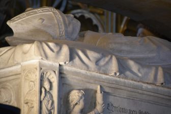 bishop's coffin in Collegiata Church in Castiglione Olona in northern Italy