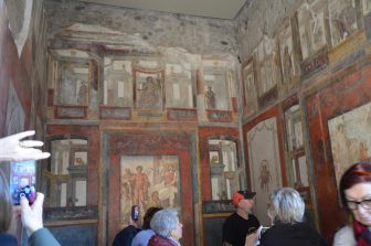 beautiful walls of a villa in Popeii, southern Italy