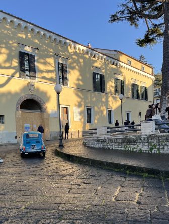 a small car on the road in Sorrento, southern Italy