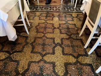 the floor of Hosteria 700, a restaurant in Cremona, northern Italy