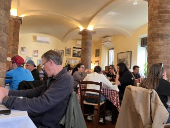 inside Trattoria Corrieri , a restaurant in Parma, Italy
