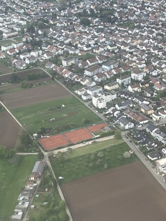 the scene seen from the aeroplane near Stuttgart, Germany