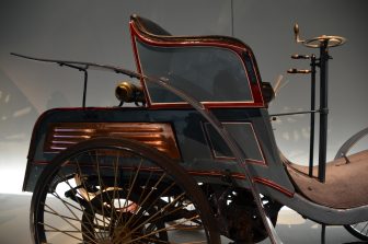 one of the historic cars in the Mercedes-Benz Museum in Stuttgart, Germany