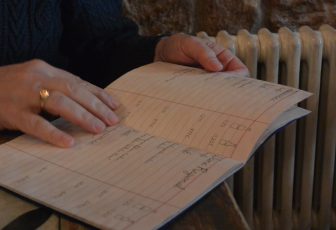 the menu of Gasthaus Baren, a restaurant in the old town of Tubingen, Germany