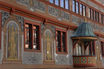 the Rathaus in the old town in Tubingen, Germany