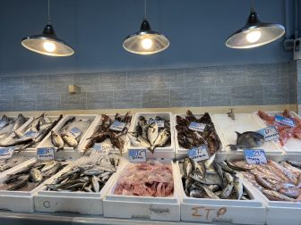 the fish shop near our Airbnb in Agios Nikolaos on Crete, Greece