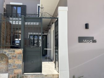 the entrance of our Airbnb in Agios Nikolaos on Crete, Greece