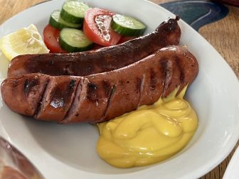 sausage at Se Meli, a restaurant in Agios Nikolaos on Crete, Greece