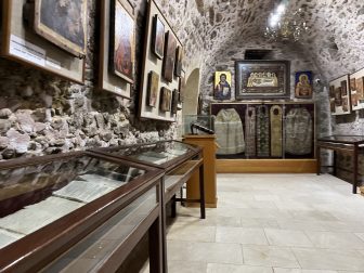 the museum of Toplou monastery, one of the destinations of our eastern Crete tour in Greece