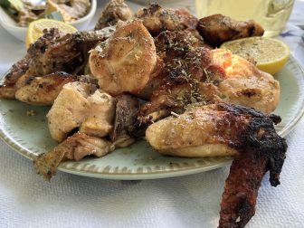 the chicken we had in the restaurant, Taverna Natural during the eastern Crete tour in Greece 