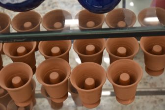 cups sold in a shop seen during our tour to the inland eastern Crete, Greece