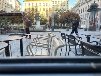 the view from the window of Paul near our hotel in Lyon, France