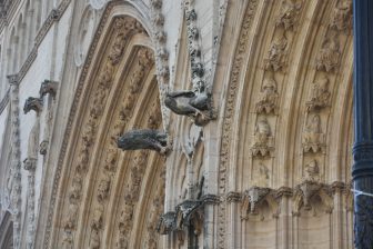 the detail of Saint-Jean Cathedral in Lyon, France