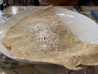 a crepe of Le Petit Glouton, a bouchon in Lyon, France