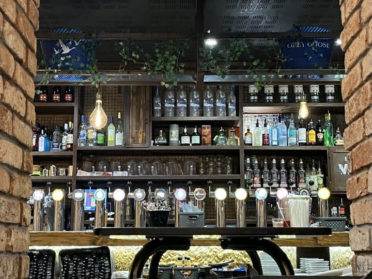 the bar at Victor, a cafe near Perrache station in Lyon, France