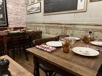 inside La Meuniere, a bouchon in Lyon, France