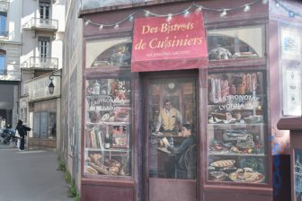 the mural of bistro in Lyon, France